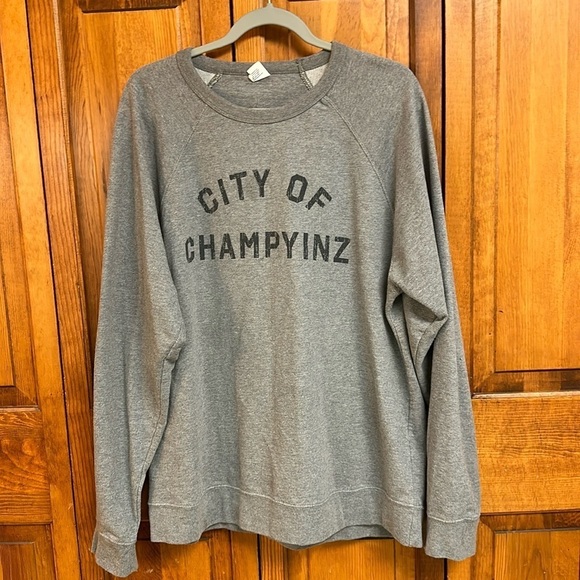 City of Champyinz Grey Casual Athleisure Sweatshirt Size XL - Picture 2 of 6